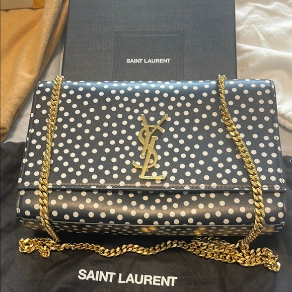Saint Laurent Black and White Polka Dot Heels - Picture 1 of 1